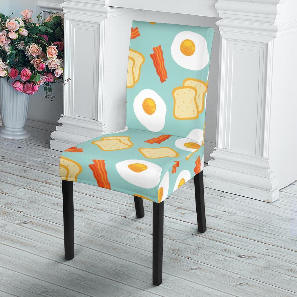 Bacon Egg Bread Pattern Print Chair Cover-grizzshop