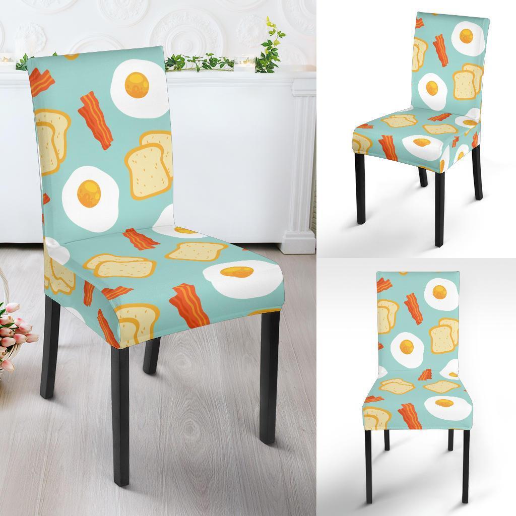 Bacon Egg Bread Pattern Print Chair Cover-grizzshop