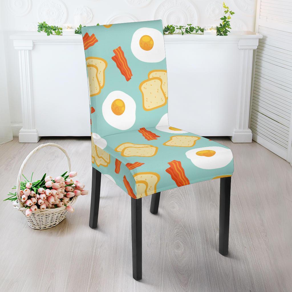 Bacon Egg Bread Pattern Print Chair Cover-grizzshop