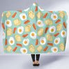 Bacon Egg Bread Pattern Print Hooded Blanket-grizzshop