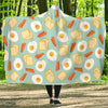 Bacon Egg Bread Pattern Print Hooded Blanket-grizzshop