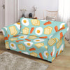 Bacon Egg Bread Pattern Print Loveseat Cover-grizzshop