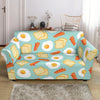 Bacon Egg Bread Pattern Print Loveseat Cover-grizzshop