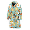 Bacon Egg Bread Pattern Print Men Long Robe-grizzshop