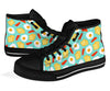 Bacon Egg Bread Pattern Print Men Women's High Top Shoes-grizzshop