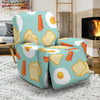 Bacon Egg Bread Pattern Print Recliner Cover-grizzshop