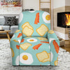 Bacon Egg Bread Pattern Print Recliner Cover-grizzshop