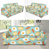 Bacon Egg Bread Pattern Print Sofa Covers-grizzshop