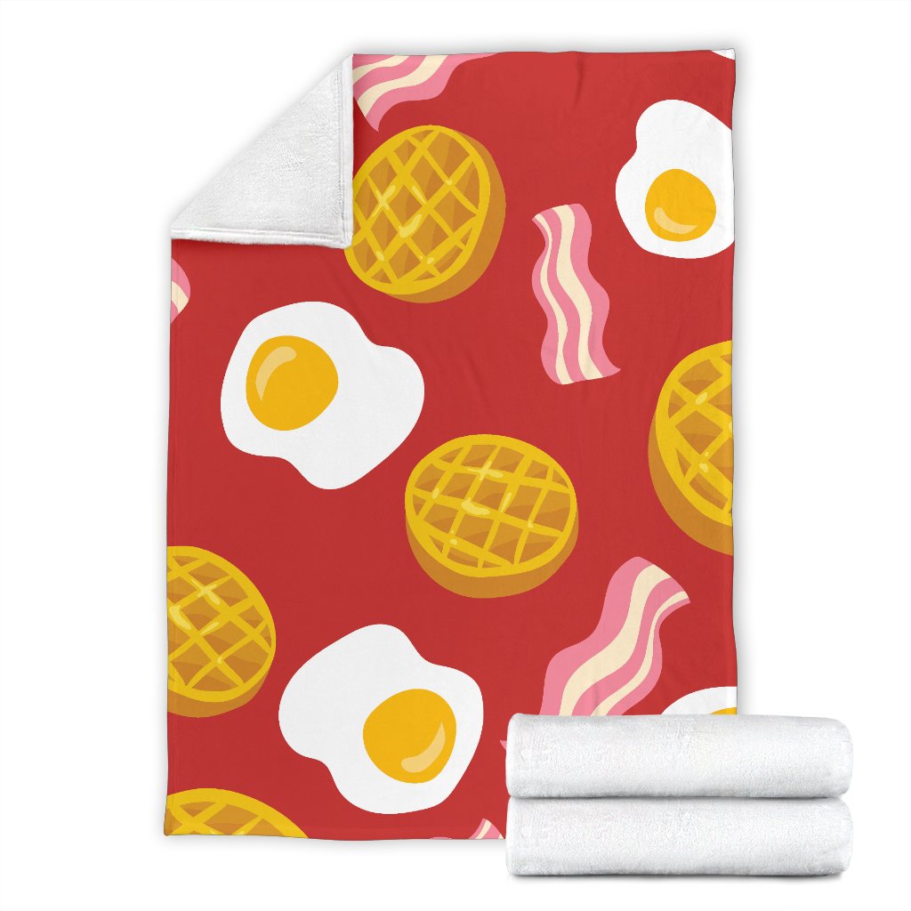 Bacon Egg Pancake Pattern Print Blanket-grizzshop