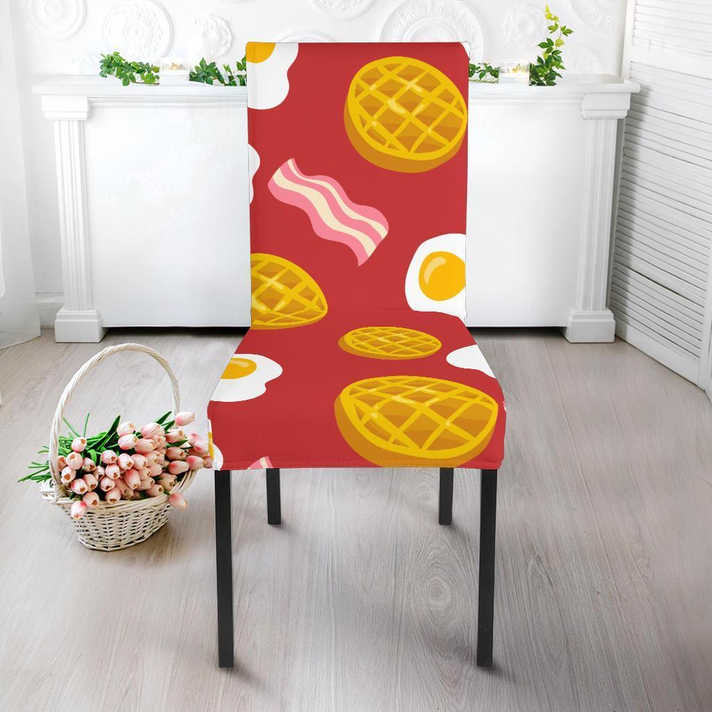 Bacon Egg Pancake Pattern Print Chair Cover-grizzshop