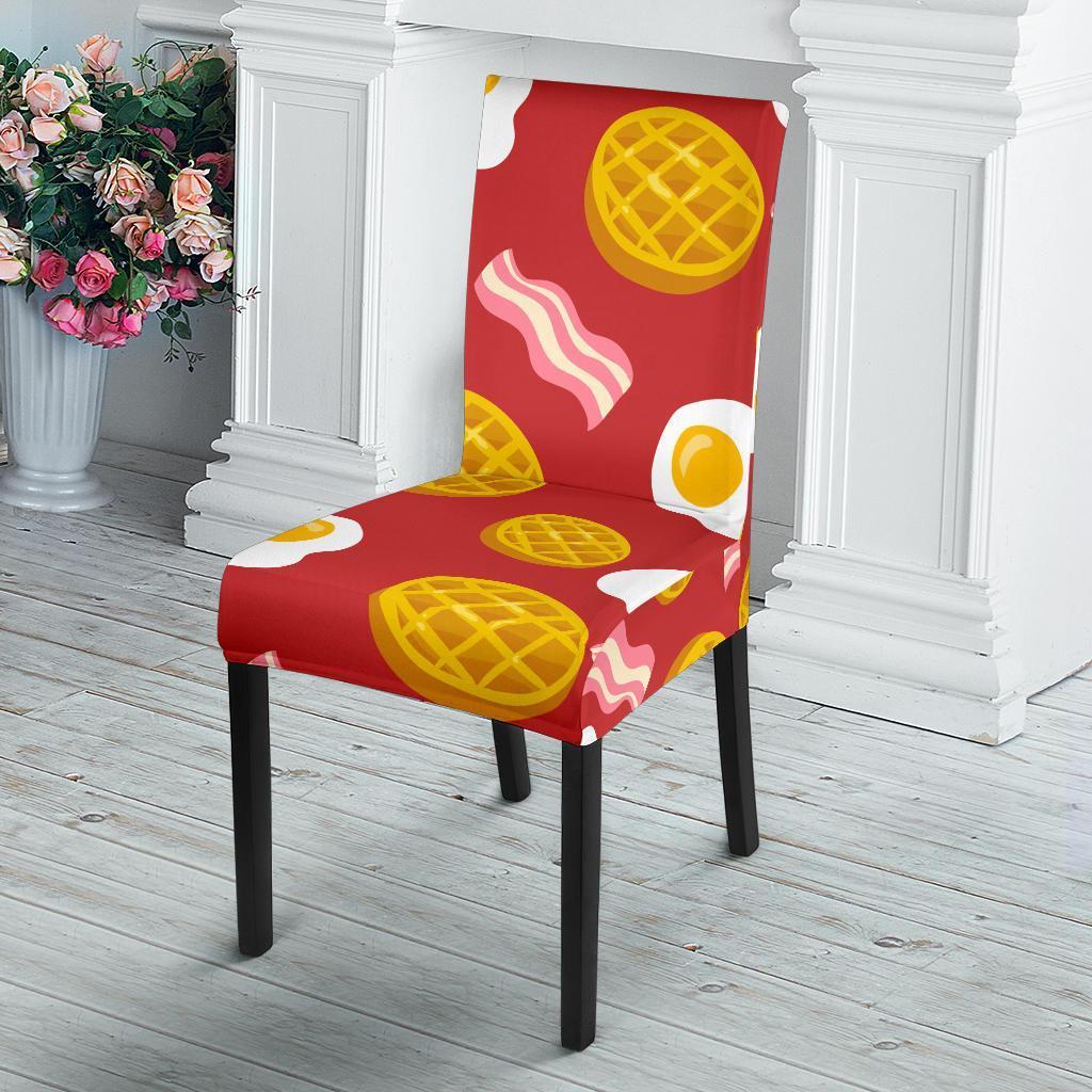 Bacon Egg Pancake Pattern Print Chair Cover-grizzshop