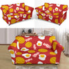 Bacon Egg Pancake Pattern Print Loveseat Cover-grizzshop