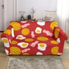 Bacon Egg Pancake Pattern Print Loveseat Cover-grizzshop