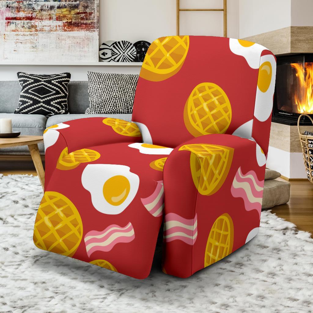 Bacon Egg Pancake Pattern Print Recliner Cover-grizzshop