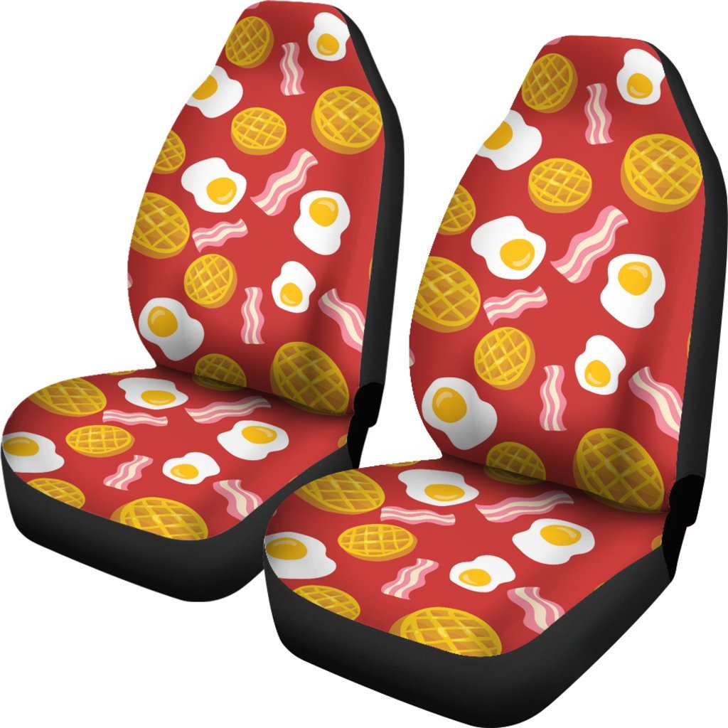 Bacon Egg Pancake Pattern Print Universal Fit Car Seat Cover-grizzshop