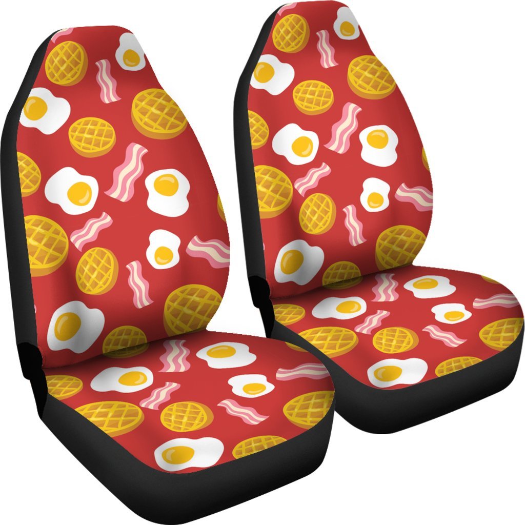 Bacon Egg Pancake Pattern Print Universal Fit Car Seat Cover-grizzshop