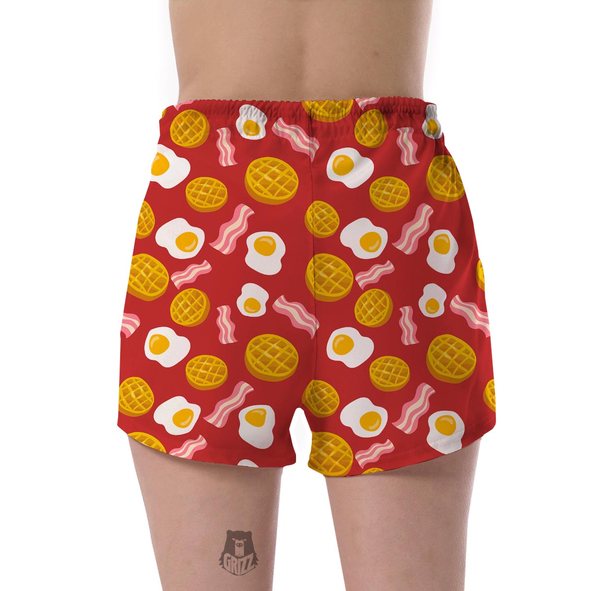 Bacon Egg Pancake Pattern Print Women's Shorts-grizzshop