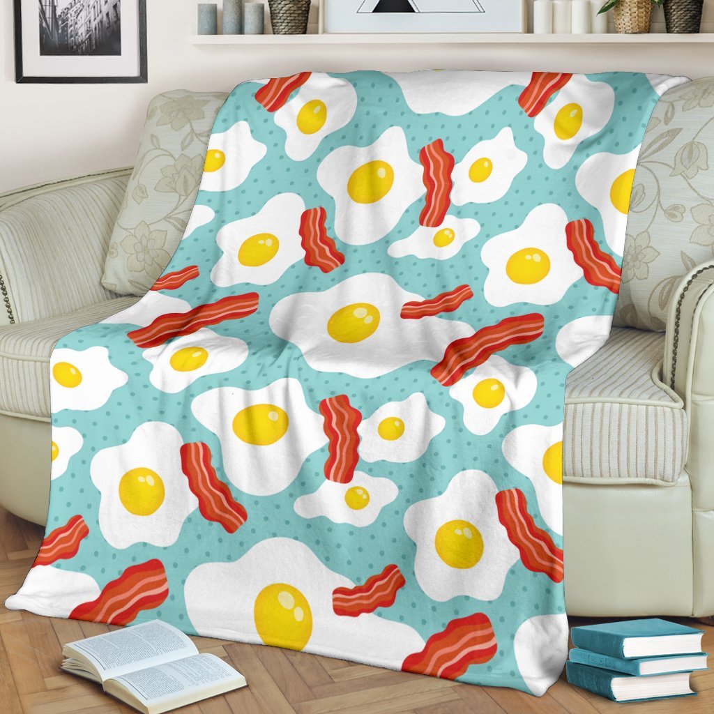 Bacon Egg Pattern Print Blanket-grizzshop