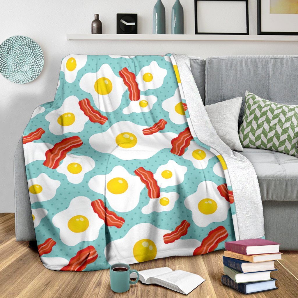 Bacon Egg Pattern Print Blanket-grizzshop
