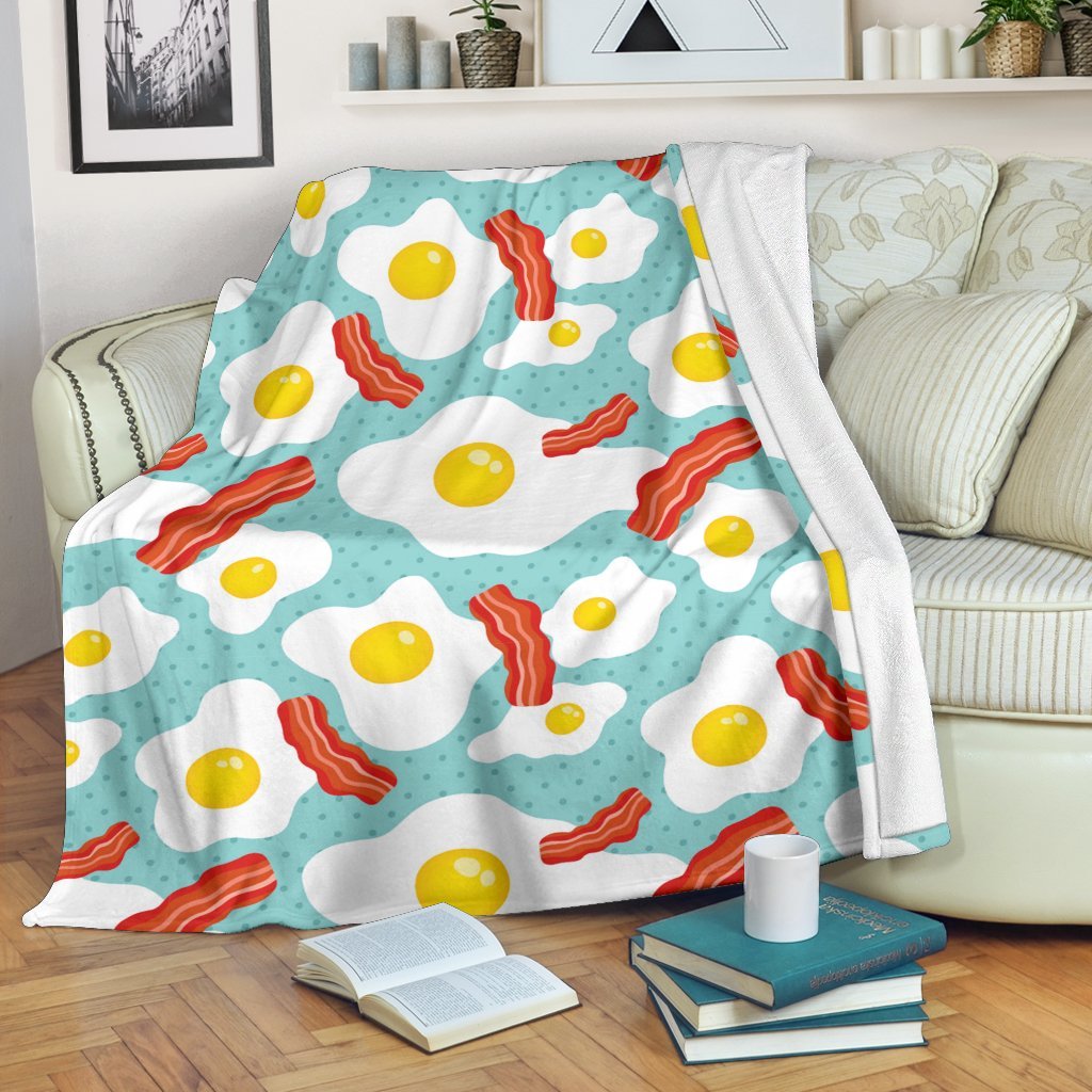 Bacon Egg Pattern Print Blanket-grizzshop