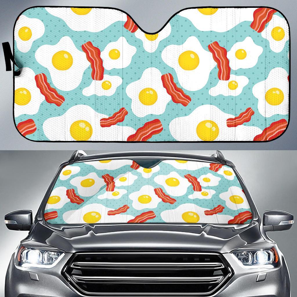 Bacon Egg Pattern Print Car Sun Shade-grizzshop