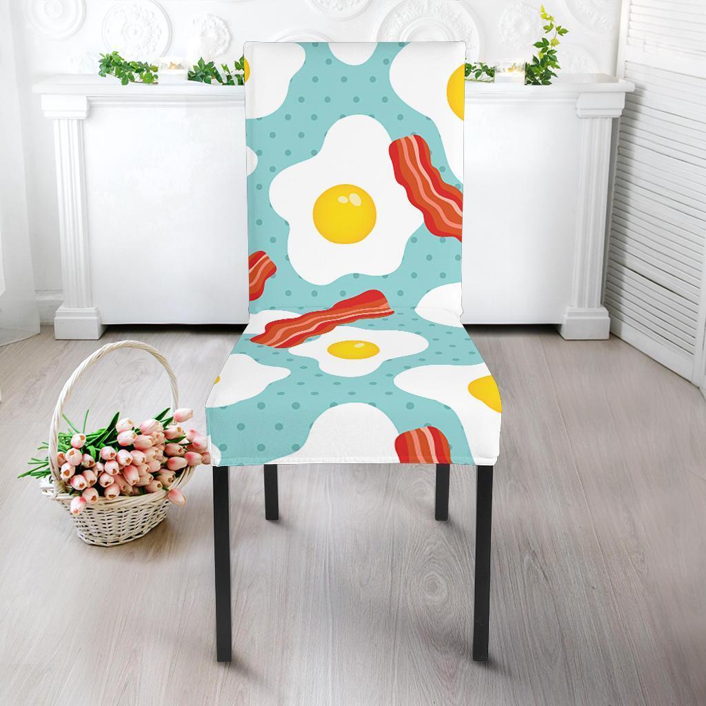 Bacon Egg Pattern Print Chair Cover-grizzshop