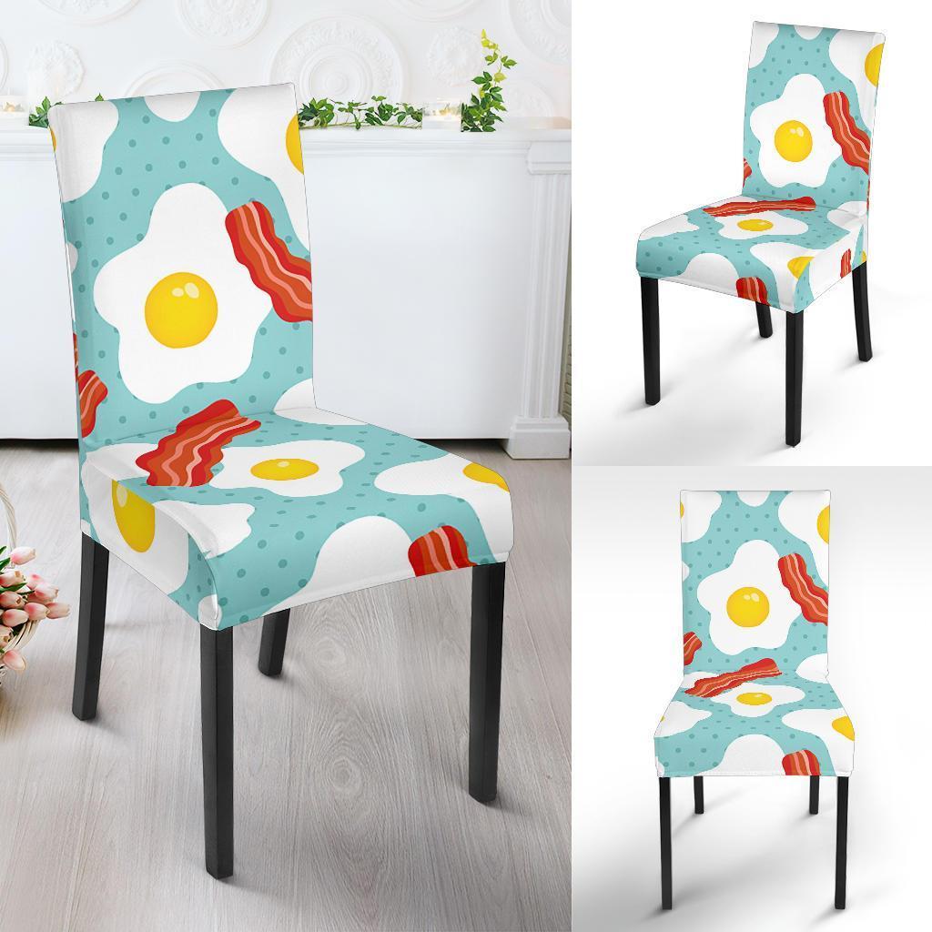 Bacon Egg Pattern Print Chair Cover-grizzshop