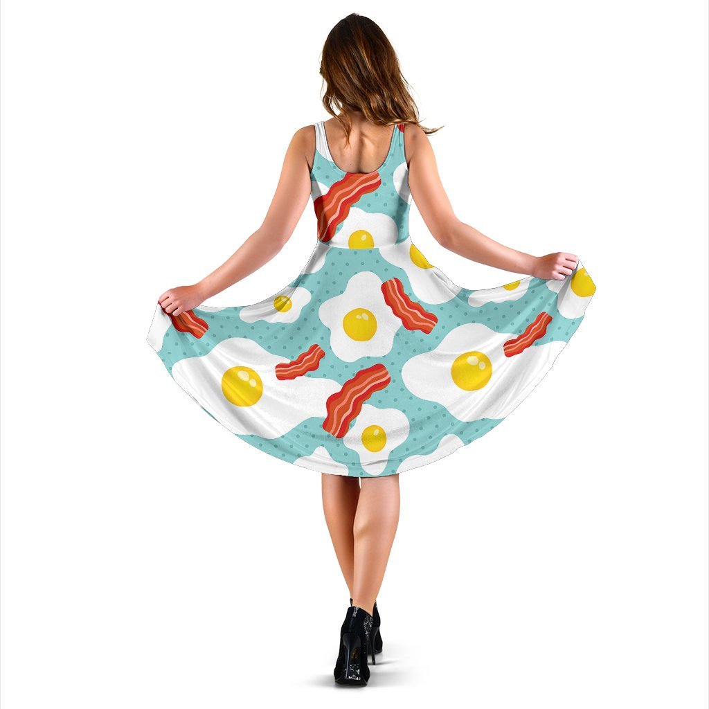 Bacon Egg Pattern Print Dress-grizzshop