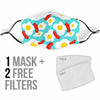 Bacon Egg Pattern Print Face Mask-grizzshop