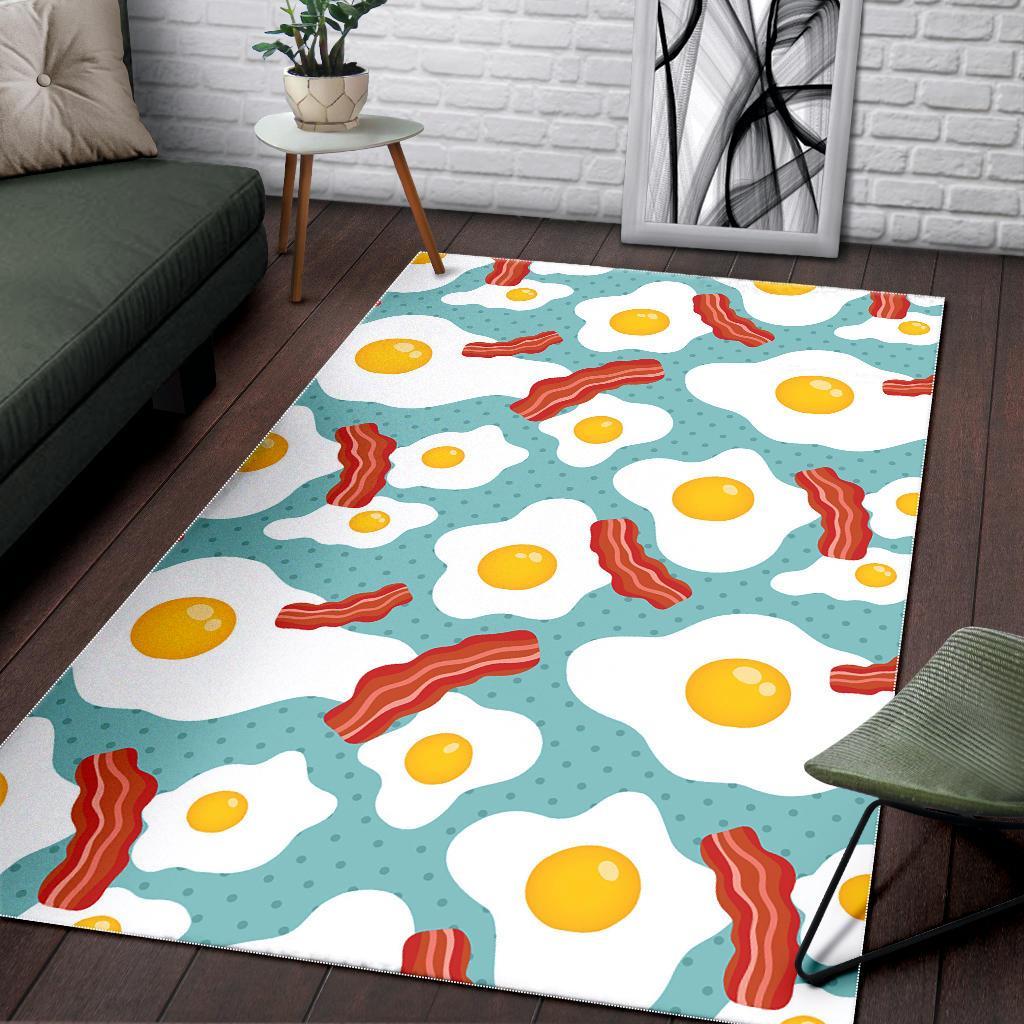 Bacon Egg Pattern Print Floor Mat-grizzshop