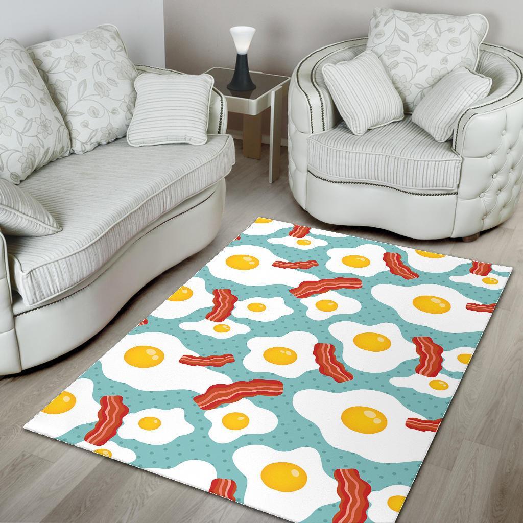 Bacon Egg Pattern Print Floor Mat-grizzshop