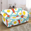 Bacon Egg Pattern Print Loveseat Cover-grizzshop