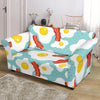 Bacon Egg Pattern Print Loveseat Cover-grizzshop