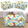 Bacon Egg Pattern Print Loveseat Cover-grizzshop