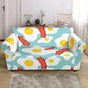 Bacon Egg Pattern Print Loveseat Cover-grizzshop