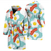 Bacon Egg Pattern Print Men Long Robe-grizzshop