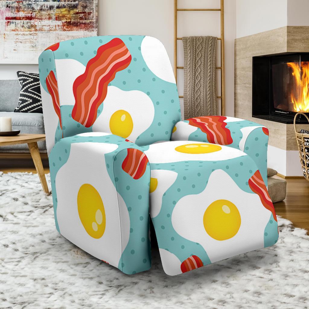 Bacon Egg Pattern Print Recliner Cover-grizzshop