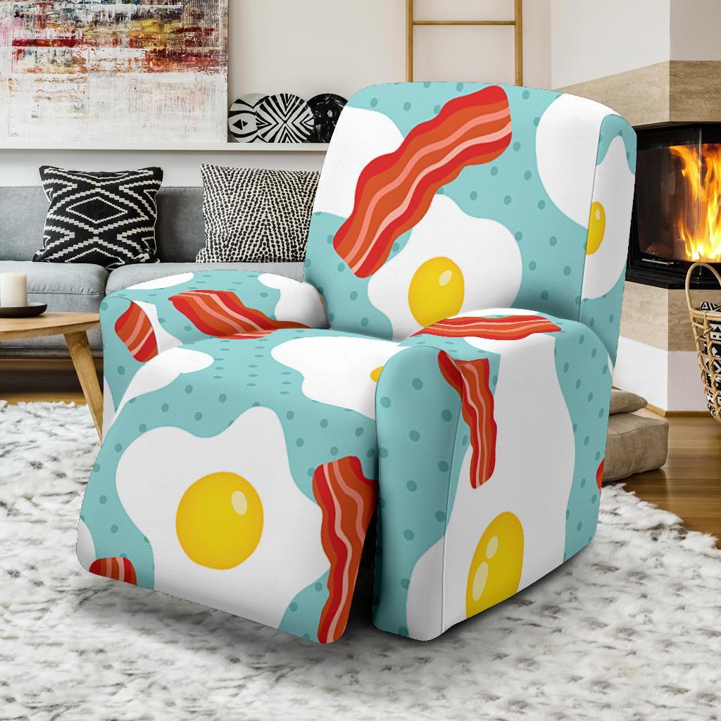 Bacon Egg Pattern Print Recliner Cover-grizzshop