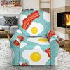 Bacon Egg Pattern Print Recliner Cover-grizzshop