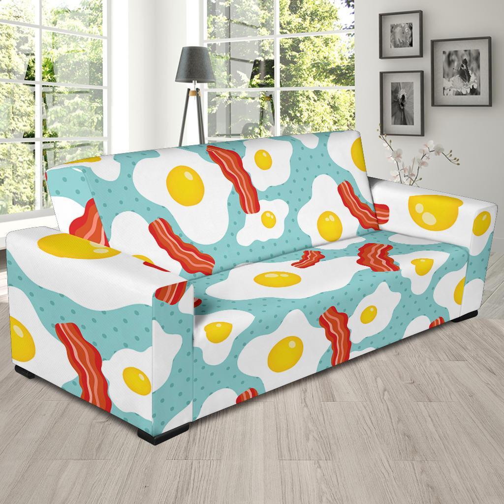 Bacon Egg Pattern Print Sofa Covers-grizzshop