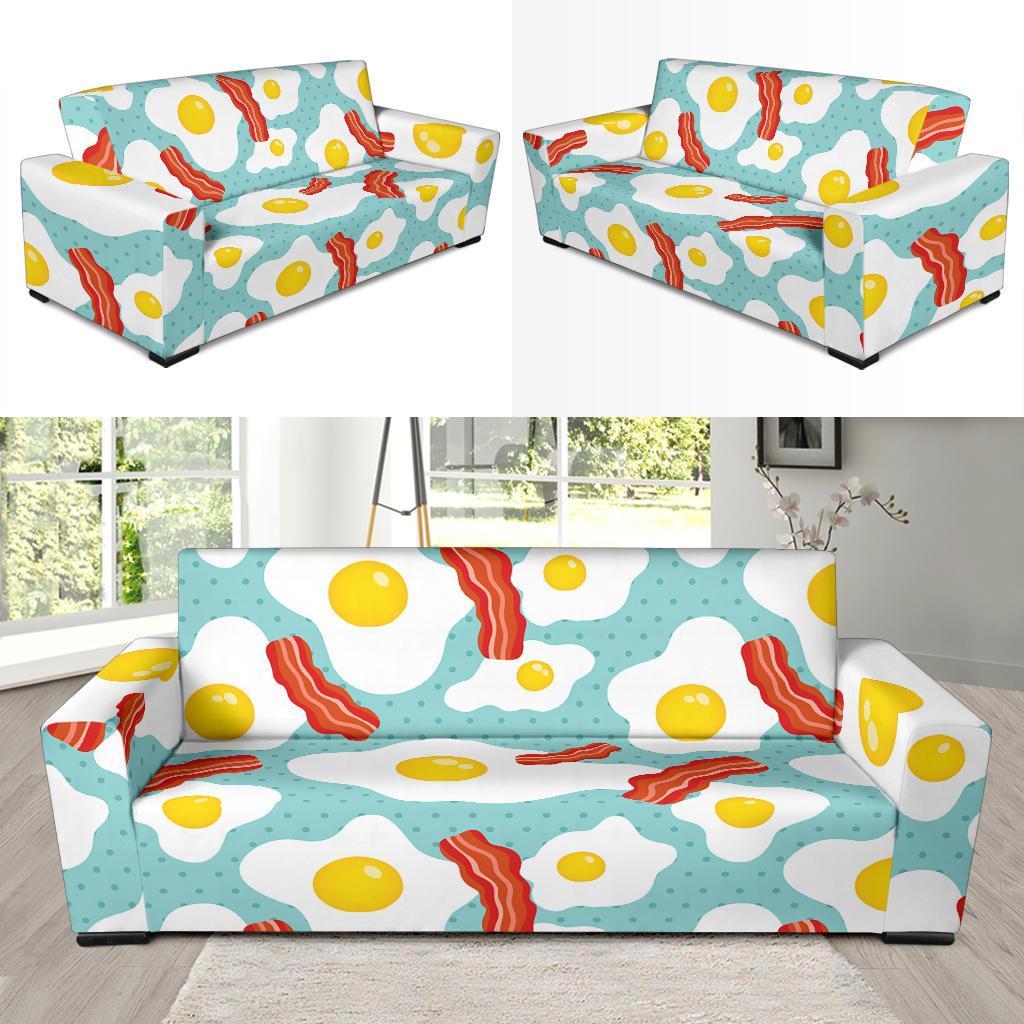 Bacon Egg Pattern Print Sofa Covers-grizzshop