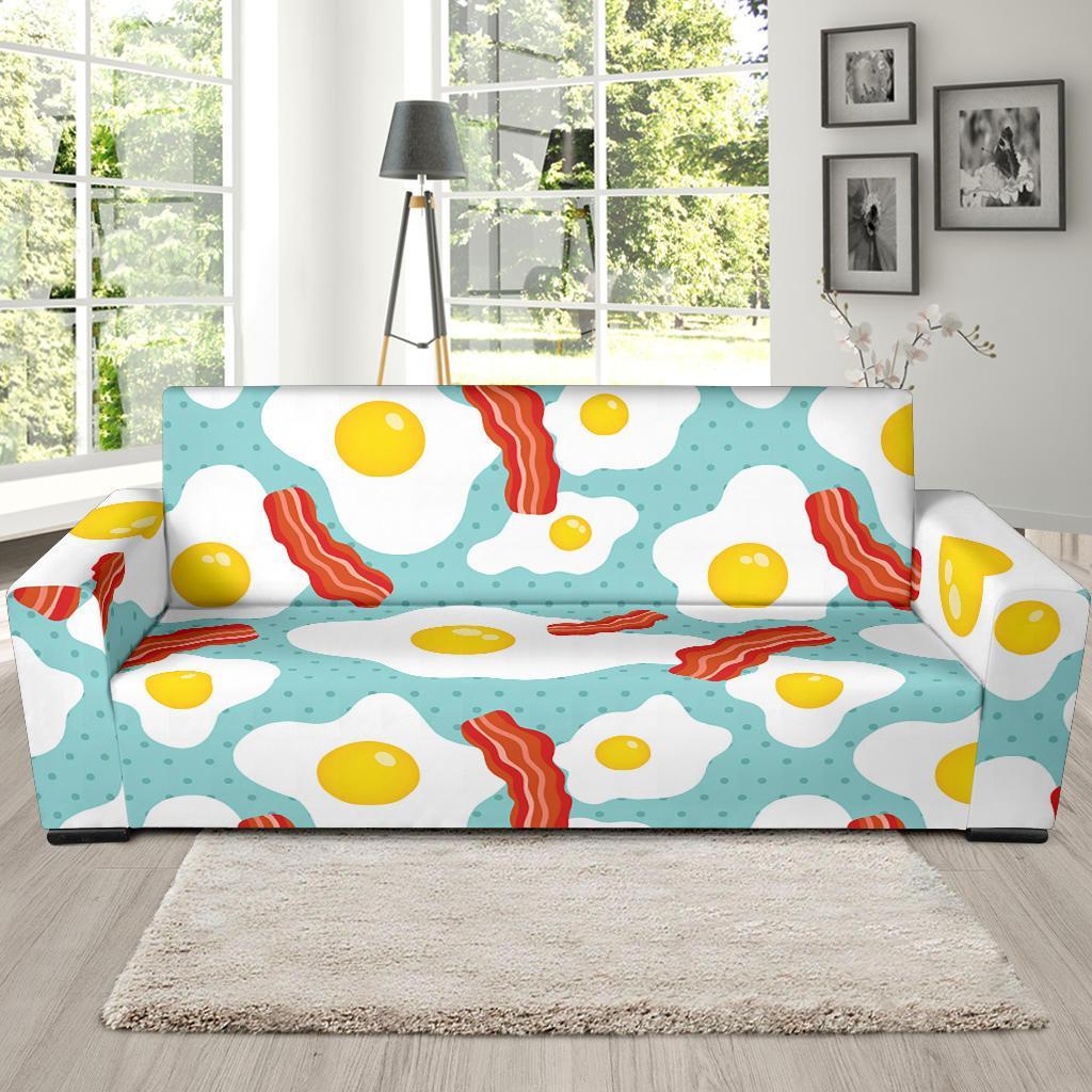 Bacon Egg Pattern Print Sofa Covers-grizzshop