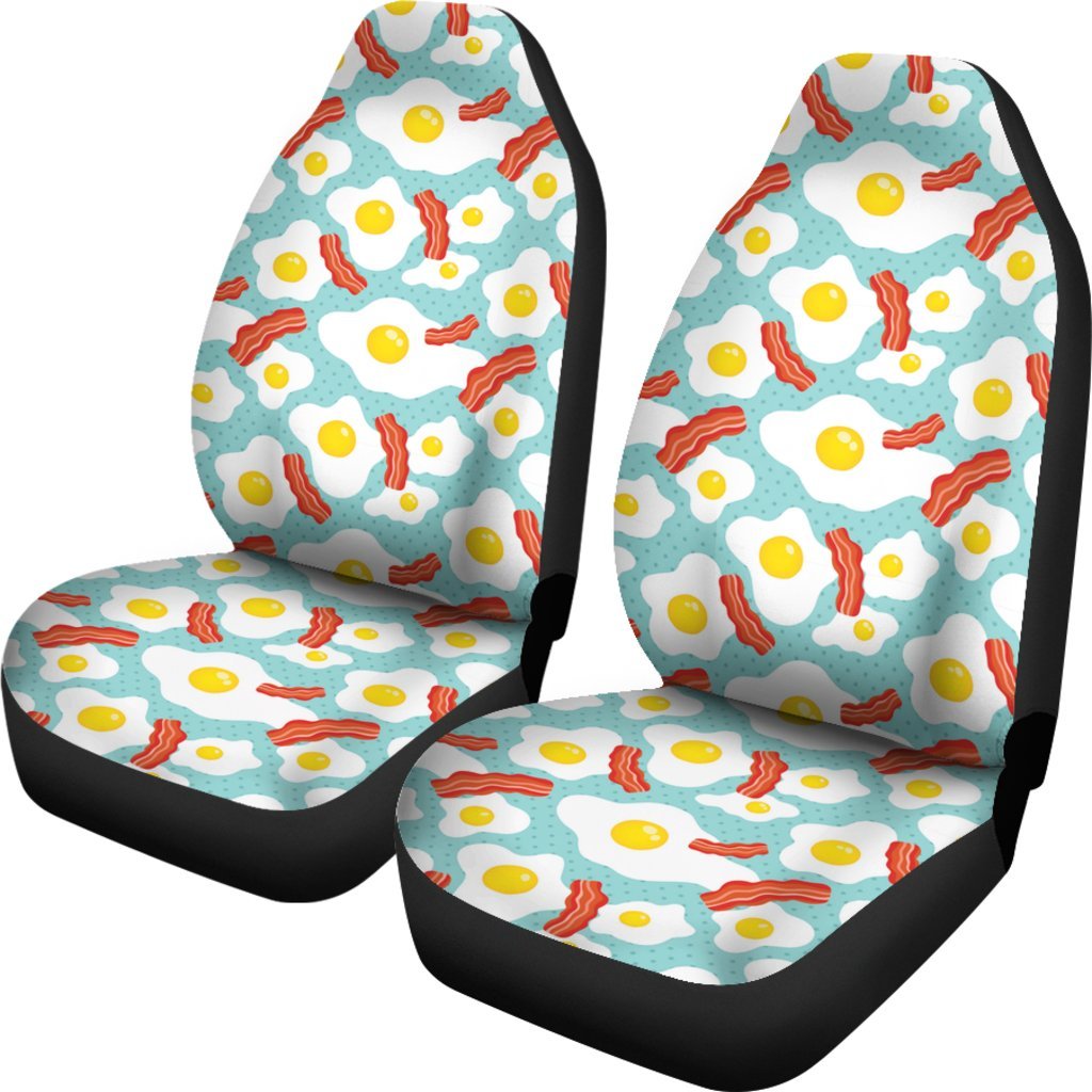 Bacon Egg Pattern Print Universal Fit Car Seat Cover-grizzshop