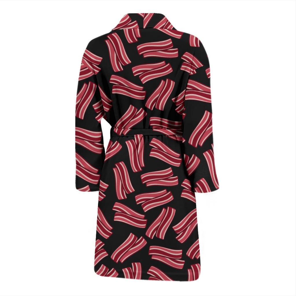 Bacon Pattern Print Men Long Robe-grizzshop