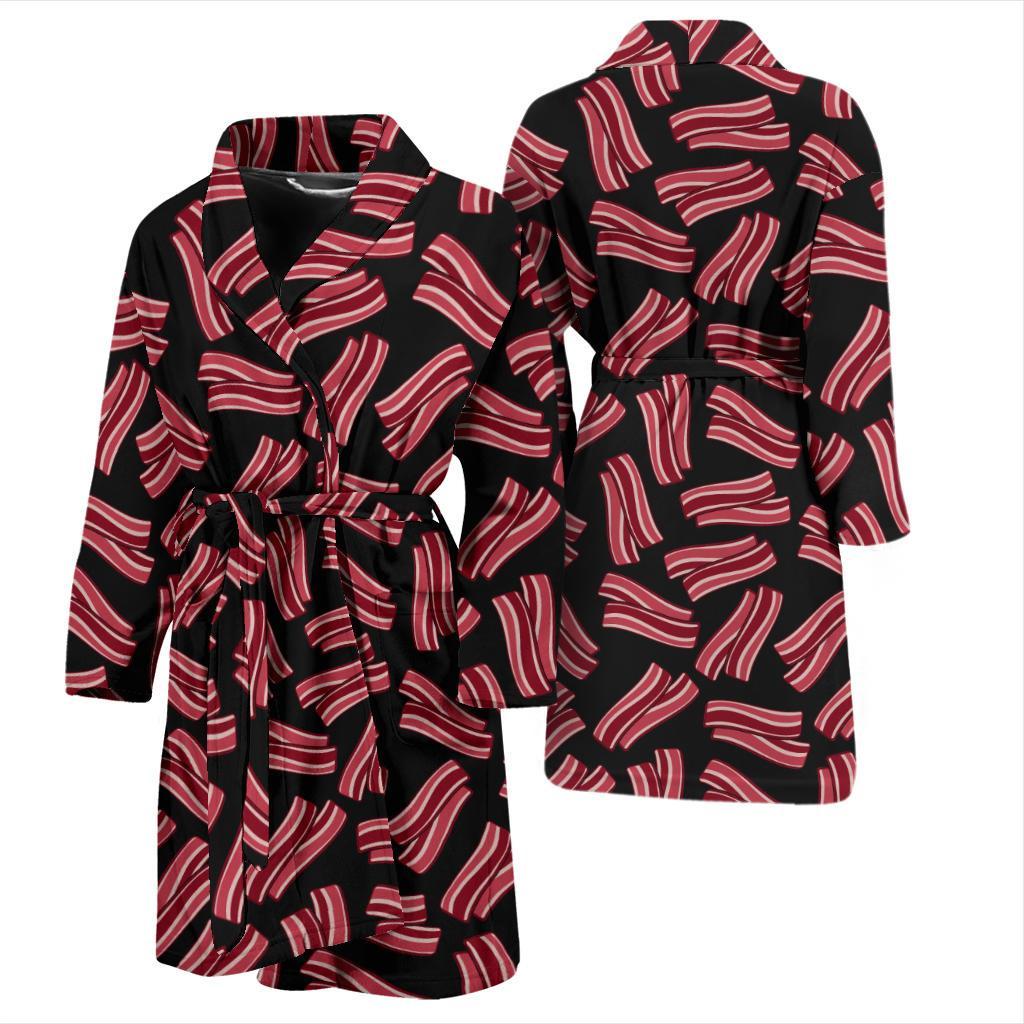 Bacon Pattern Print Men Long Robe-grizzshop