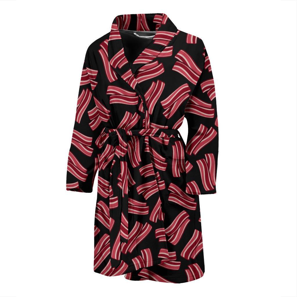 Bacon Pattern Print Men Long Robe-grizzshop