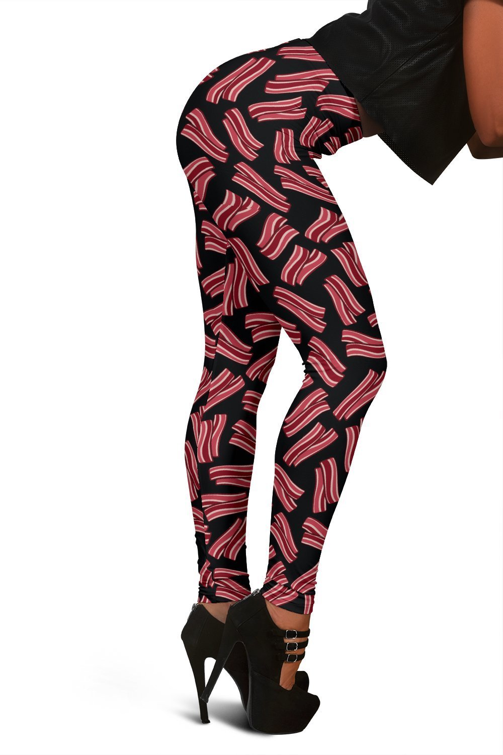 Bacon Pattern Print Women Leggings-grizzshop