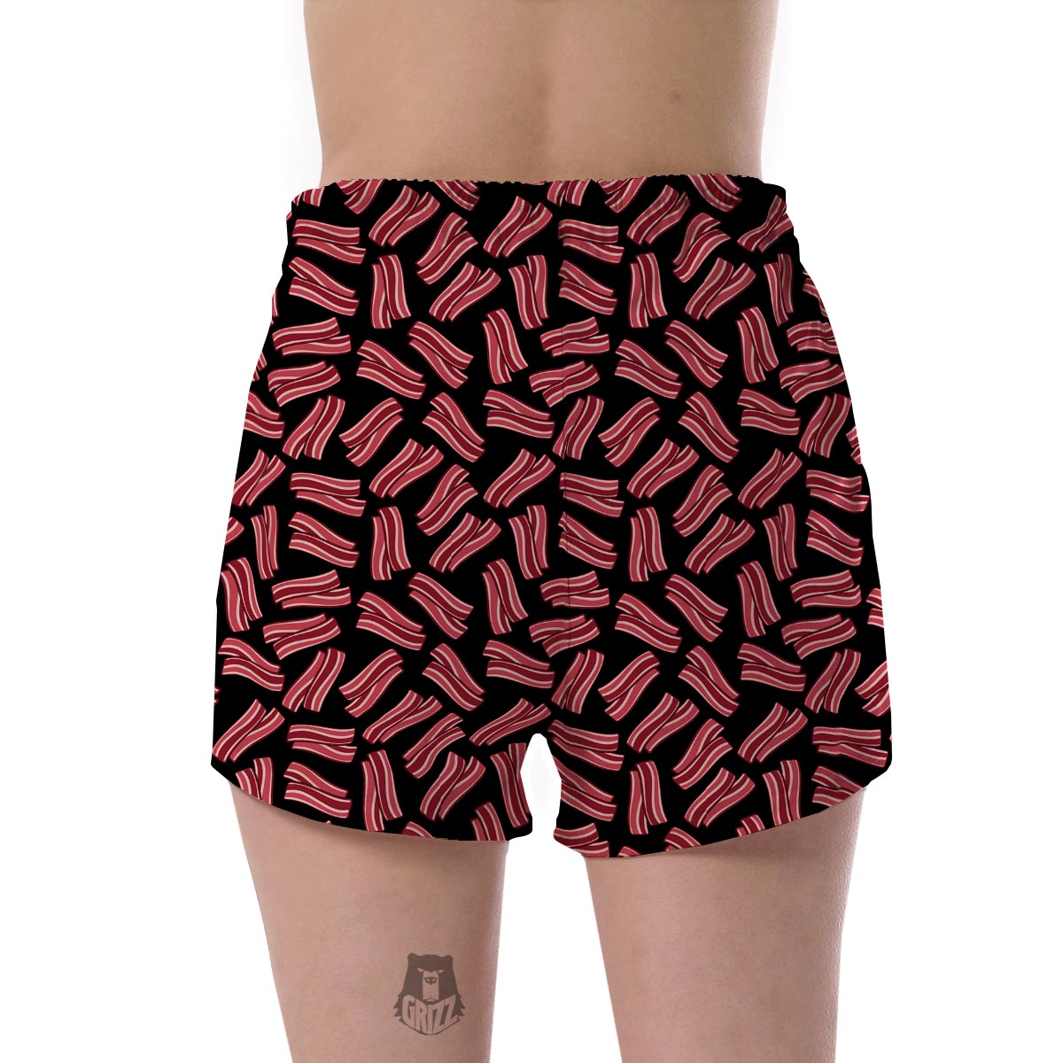 Bacon Pattern Print Women's Shorts-grizzshop