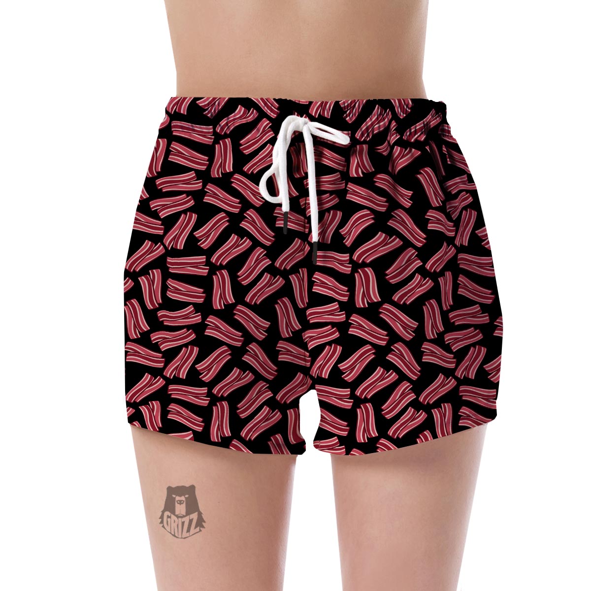 Bacon Pattern Print Women's Shorts-grizzshop