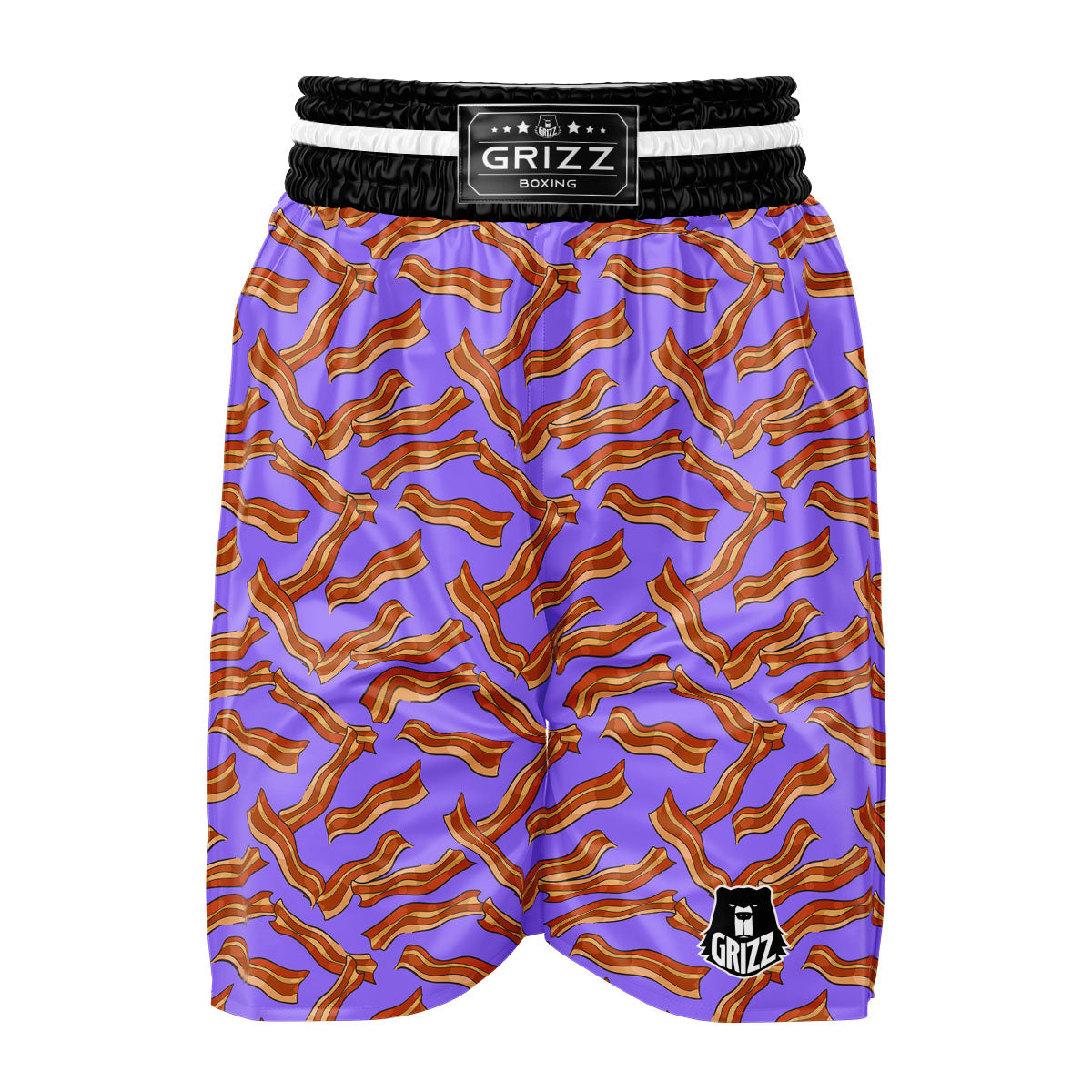 Bacon Purple Print Pattern Boxing Shorts-grizzshop